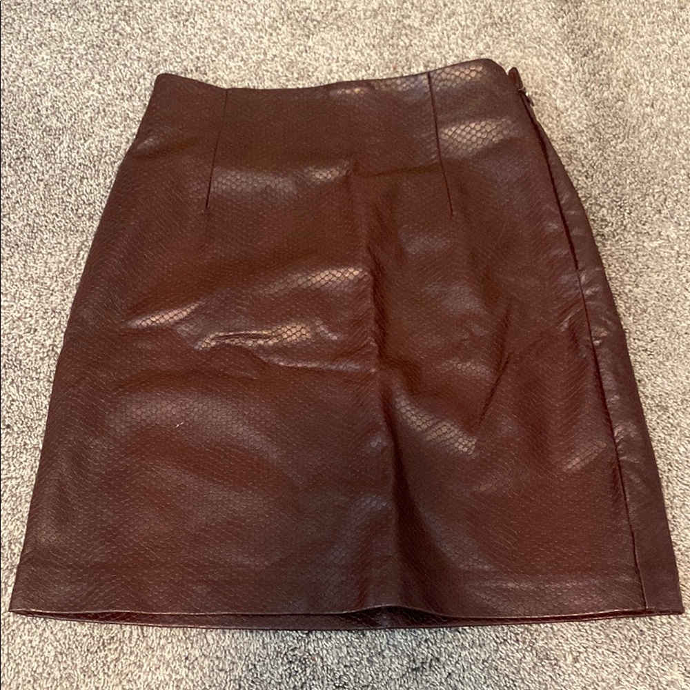Burgundy Textured Skirt from Dynamite